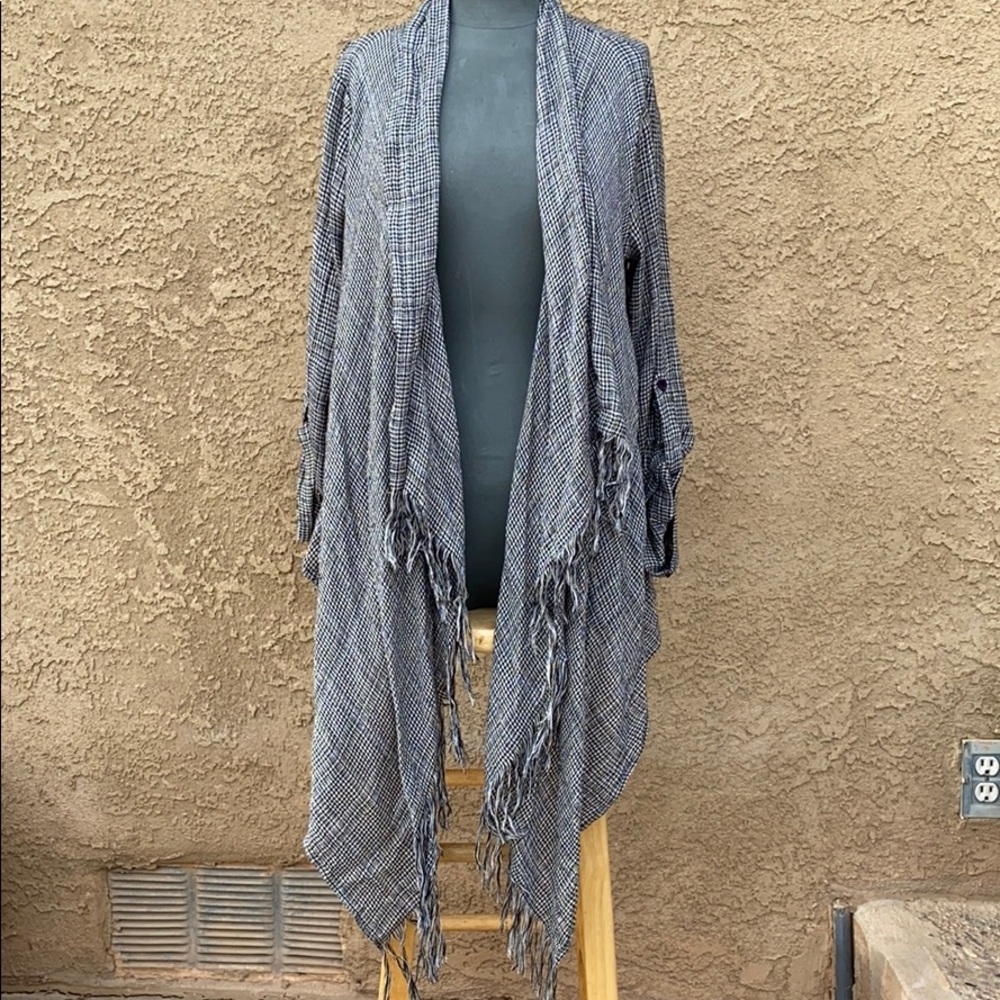 NORDSTROM SMALL CHECKERED CARDIGAN